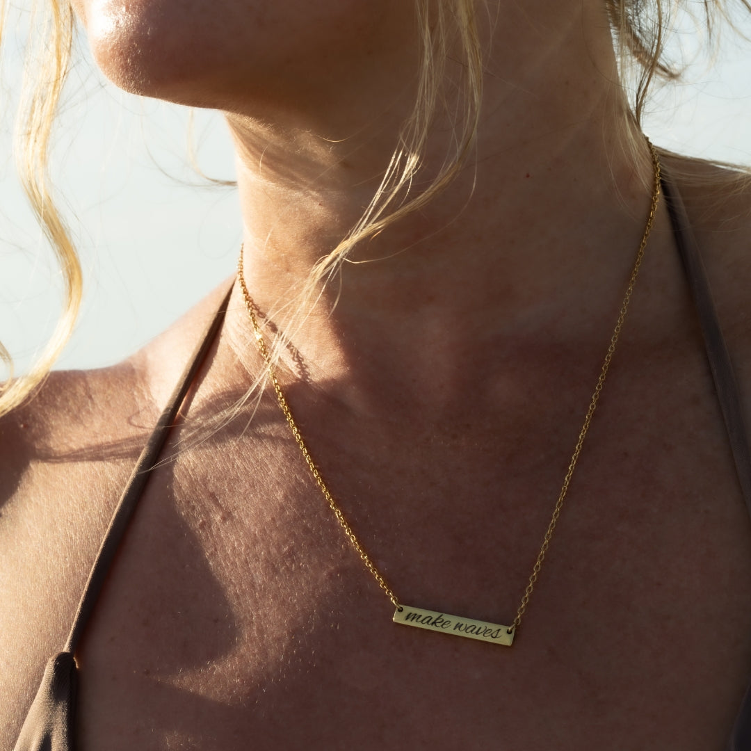 'Make Waves' Bar Necklace