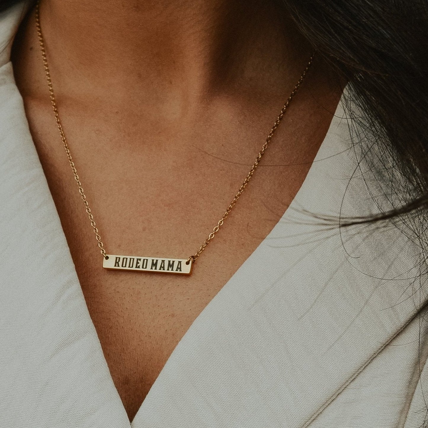 'Rodeo Mama' Bar Necklace