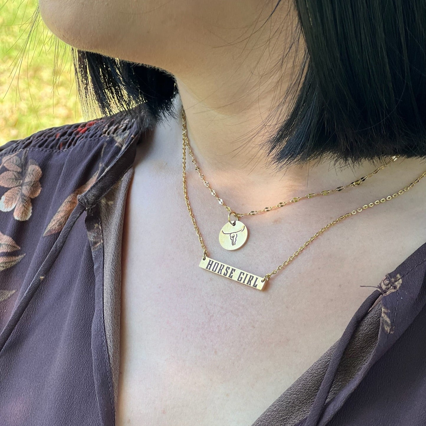 Horse Girl Bar Necklace