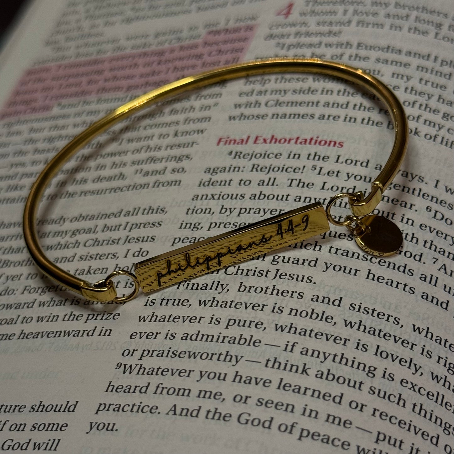 Philippians 4:4-9 Bar Bracelet