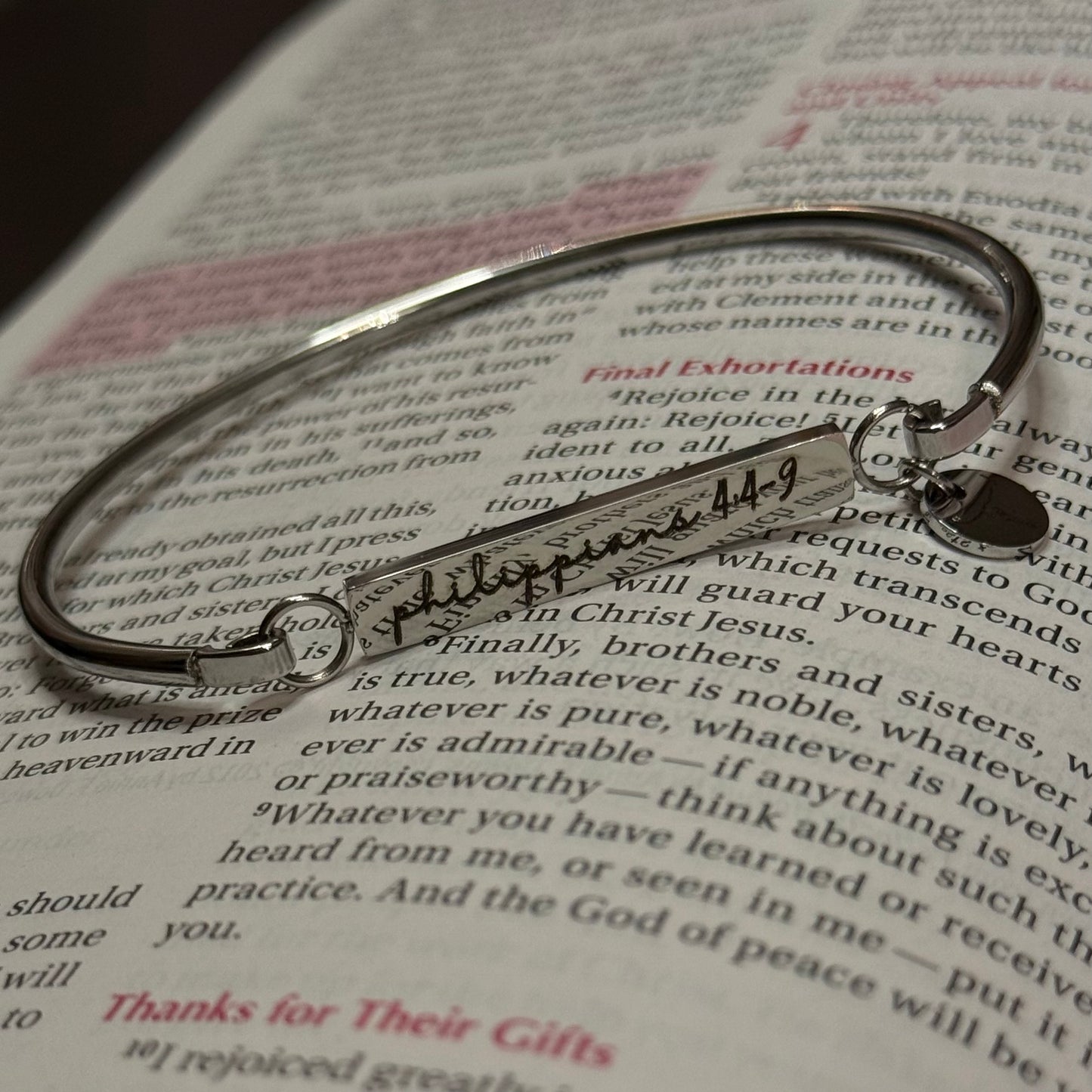 Philippians 4:4-9 Bar Bracelet