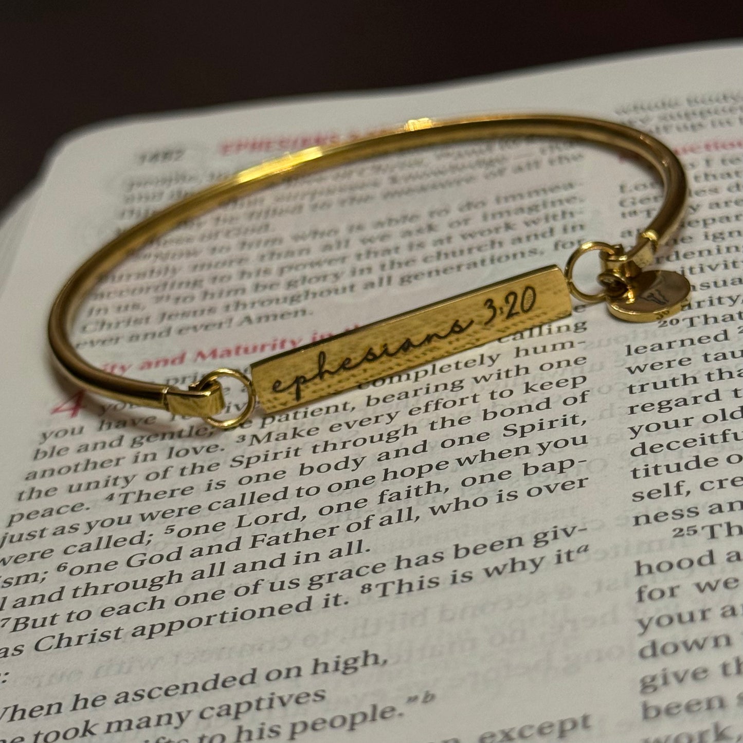 Ephesians 3:20 Bar Bracelet