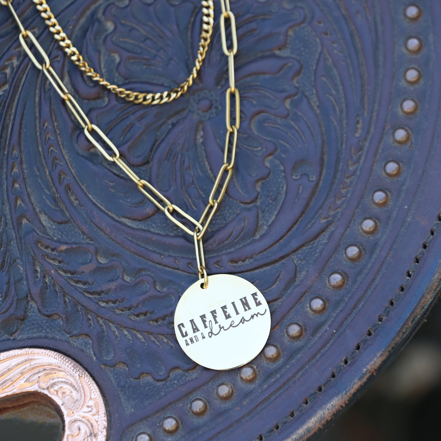 'Caffeine and a Dream' Pendant Necklace