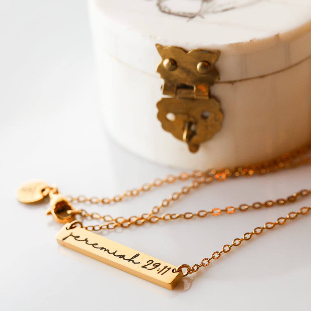 Jeremiah 29:11 Bar Necklace
