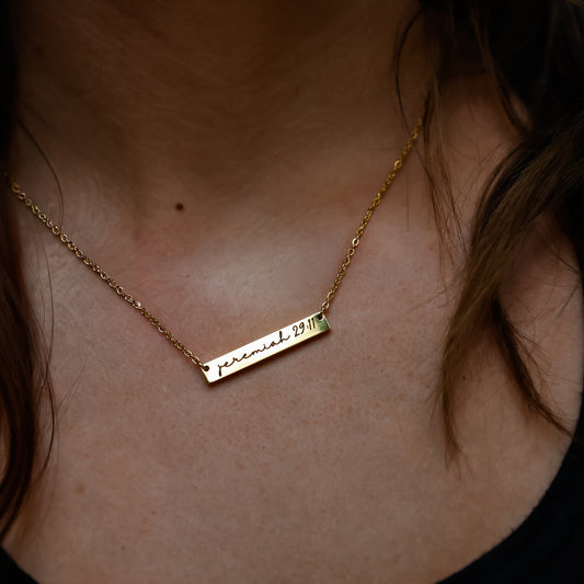 Jeremiah 29:11 Bar Necklace