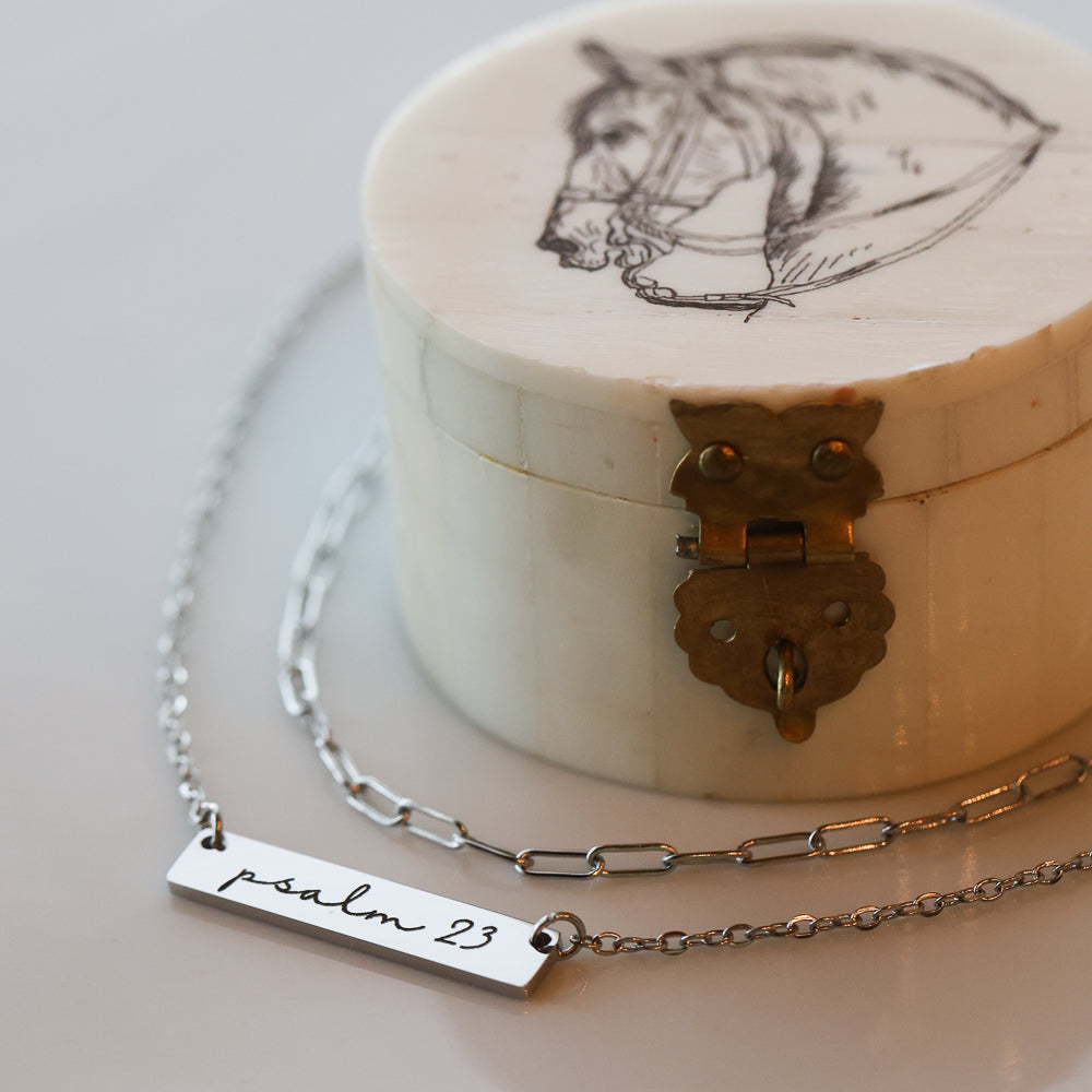 Psalm 23 Bar Necklace (Princess Size)