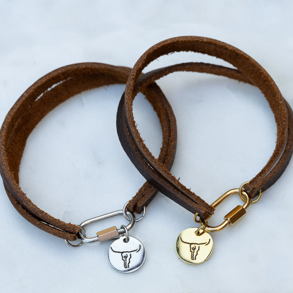 Leather Icon Bracelet