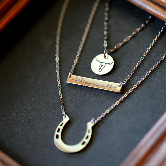 Philippians 4:4-9 Bar Necklace