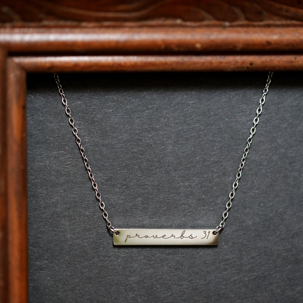 Proverbs 31 Bar Necklace