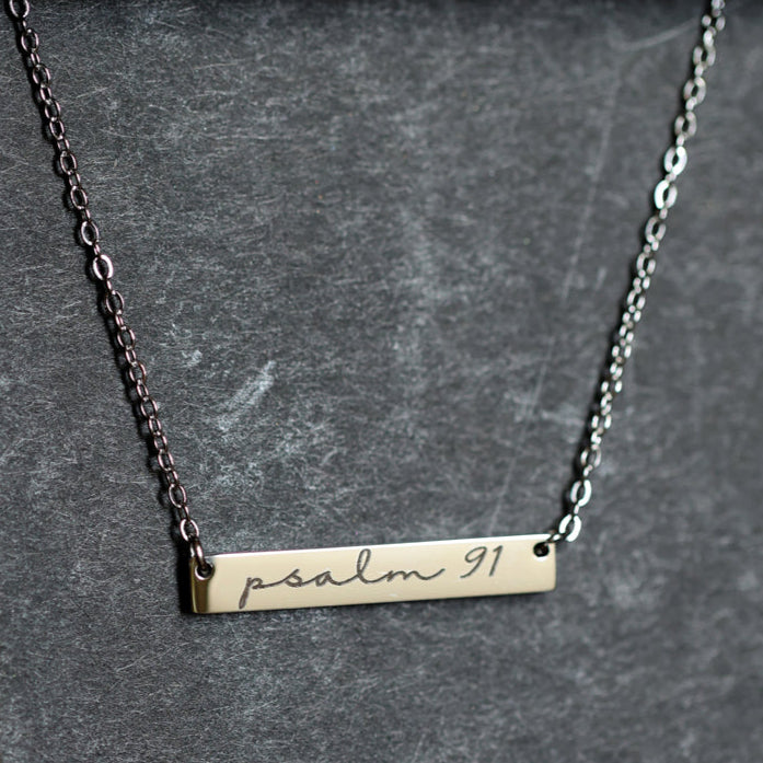 Psalm 91 Bar Necklace