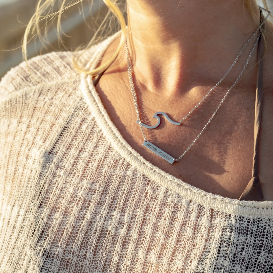 'Make Waves' Bar Necklace