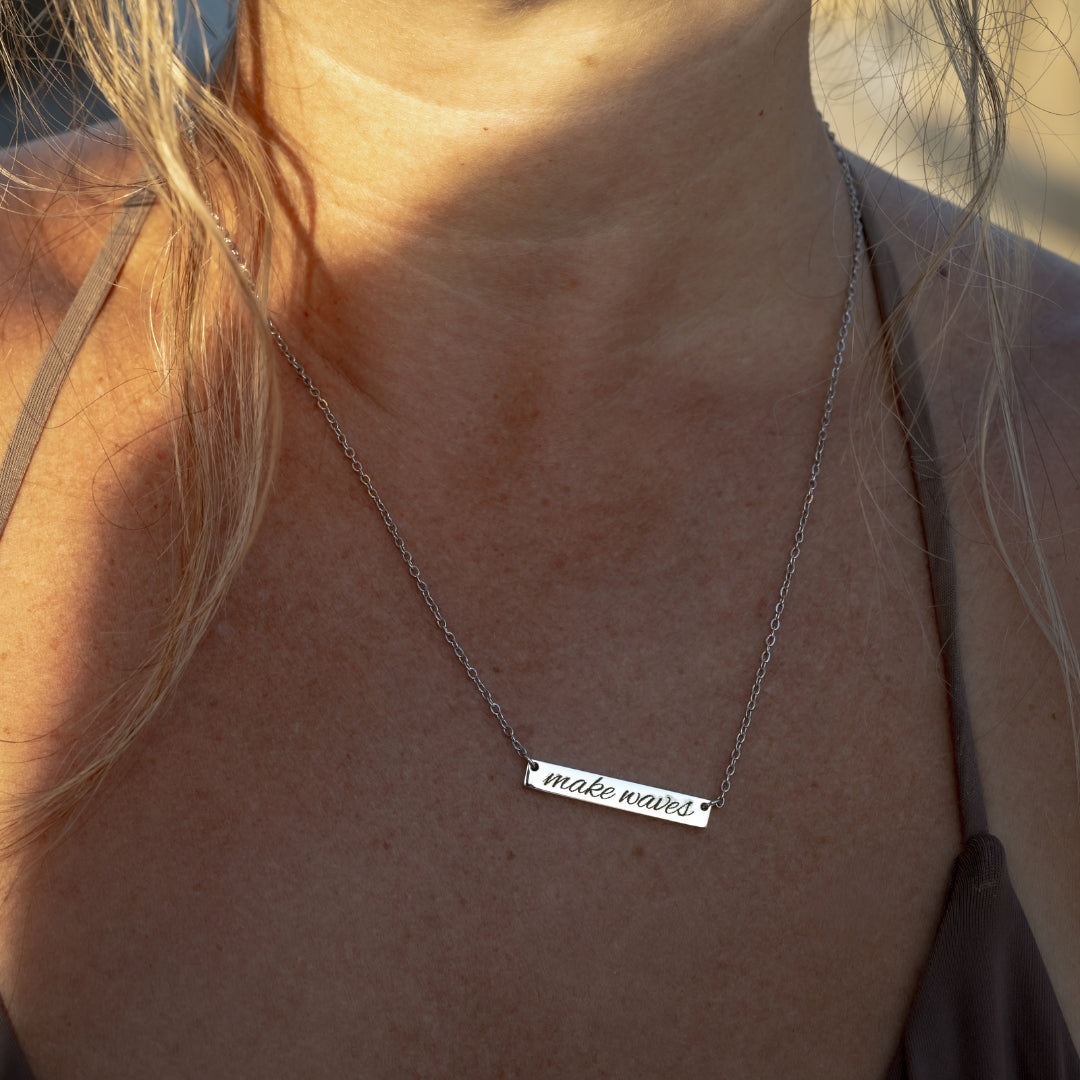 'Make Waves' Bar Necklace