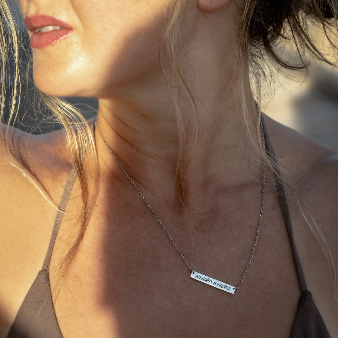 'Make Waves' Bar Necklace