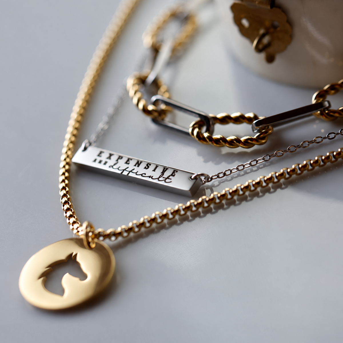 "Expensive and Difficult" Bar Necklace