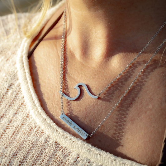 'Make Waves' Bar Necklace