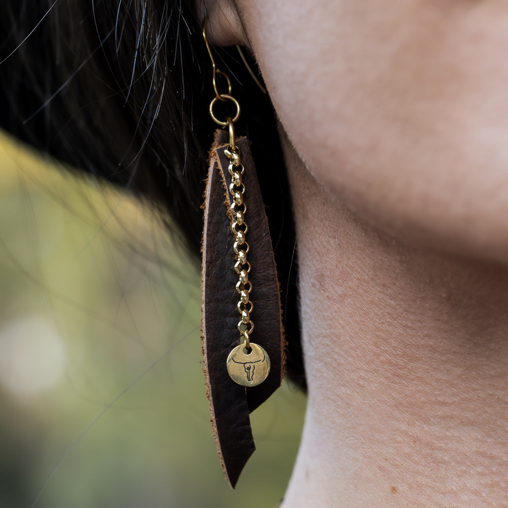 Leather Icon Earrings