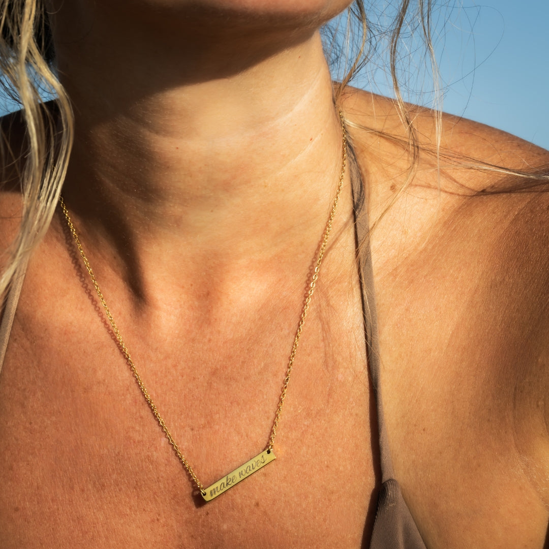 'Make Waves' Bar Necklace