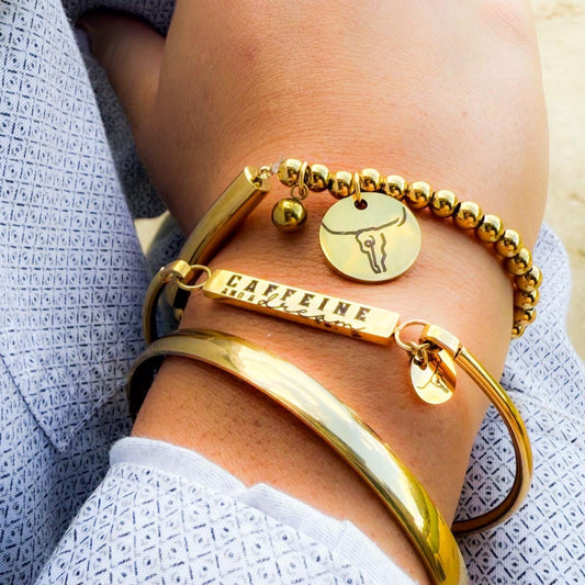 'Caffeine and a Dream' Bar Bracelet