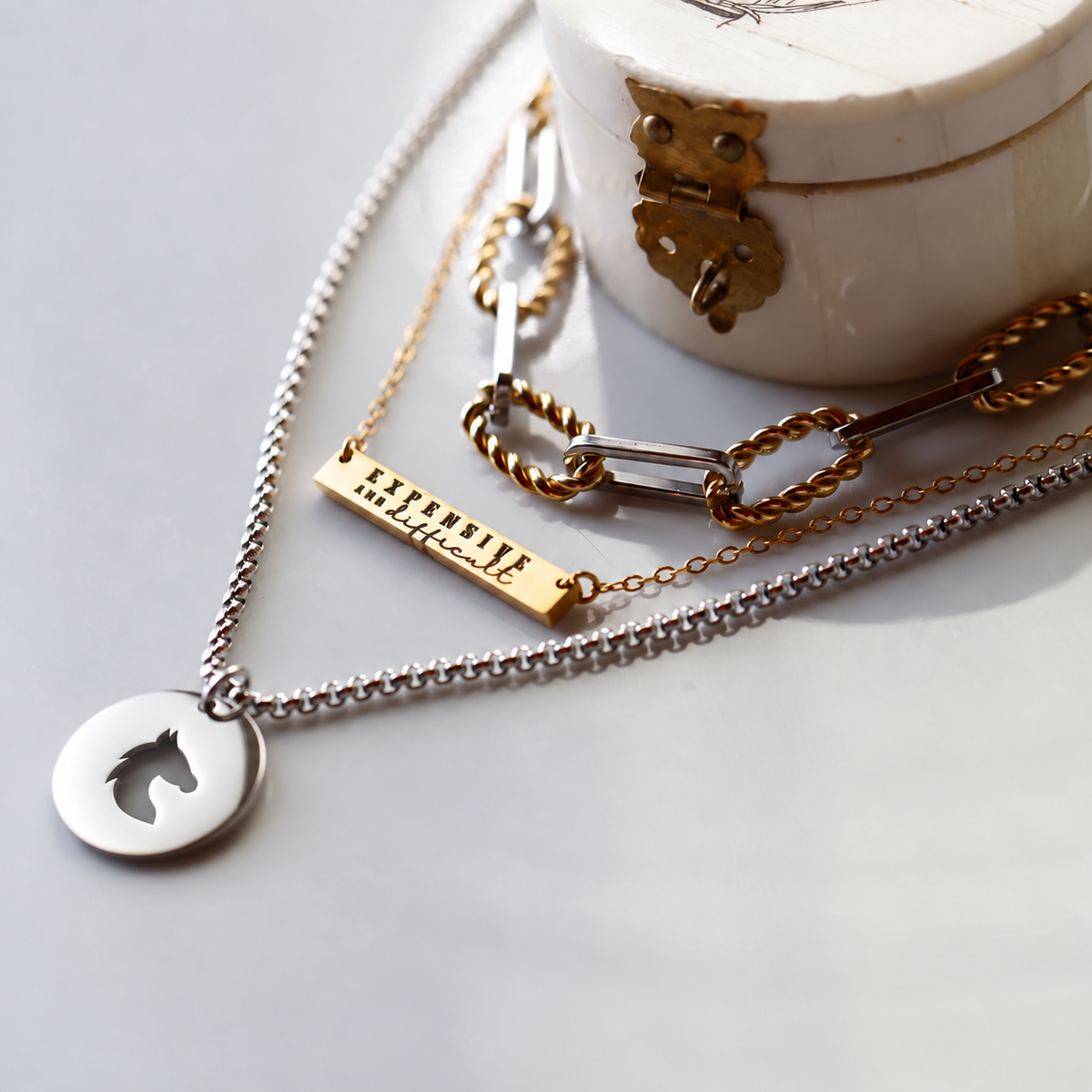 "Expensive and Difficult" Bar Necklace