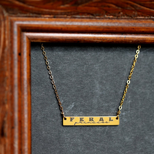 'Feral Princess' Bar Necklace