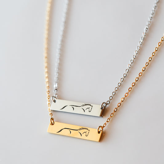 Sonora Horse Bar Necklace (Princess Size)
