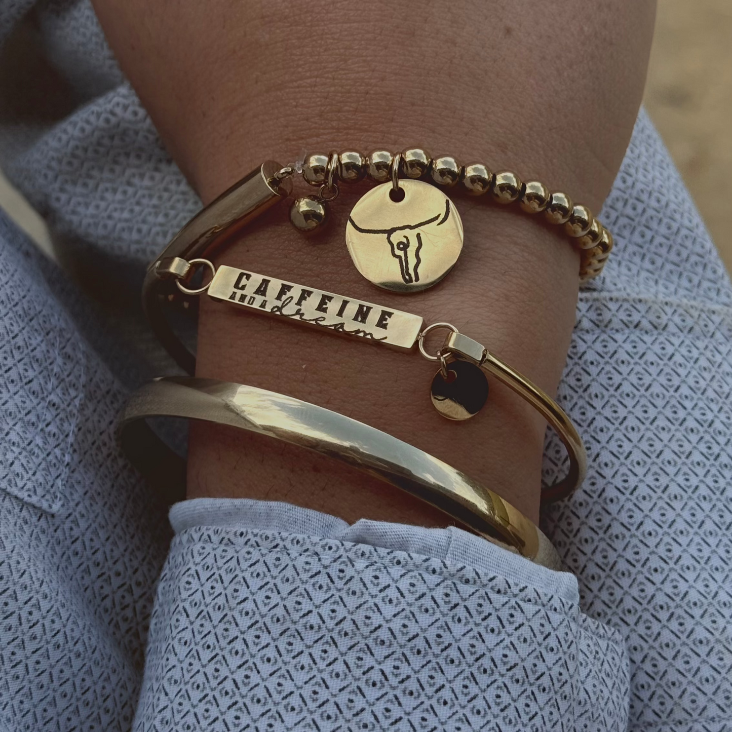 'Caffeine and a Dream' Bar Bracelet