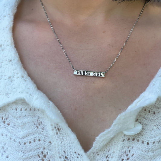 Horse Girl Bar Necklace