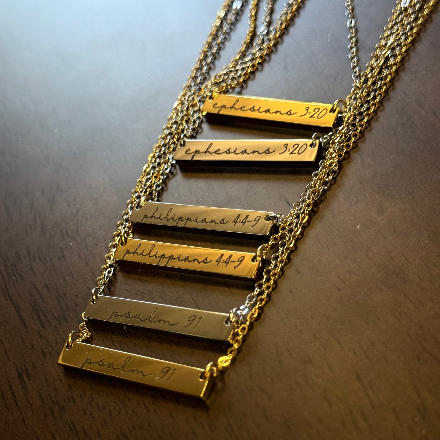 Ephesians 3:20 Bar Necklace
