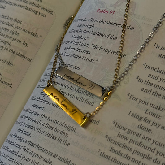 Psalm 91 Bar Necklace