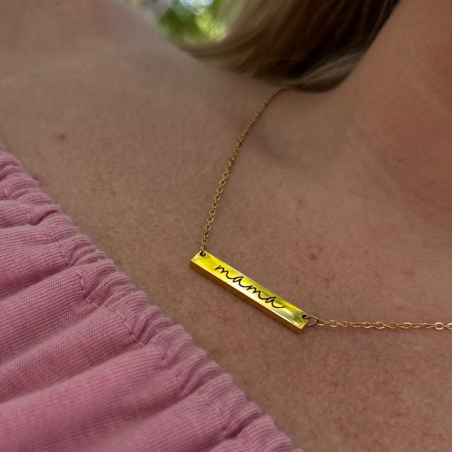 "Mama" Bar Necklace
