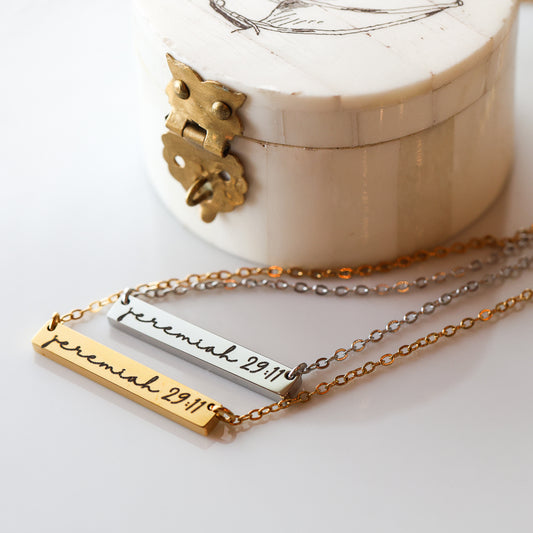 Jeremiah 29:11 Bar Necklace