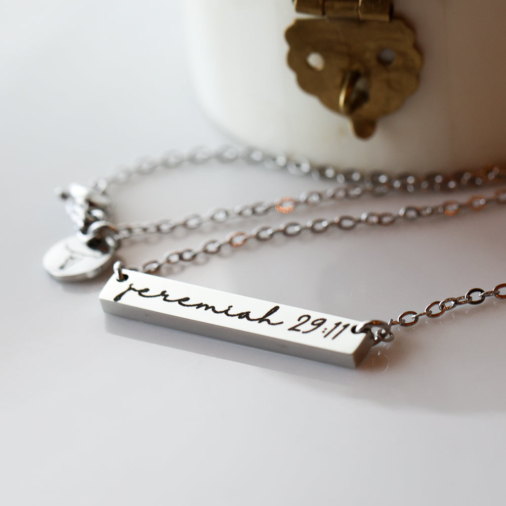 Jeremiah 29:11 Bar Necklace