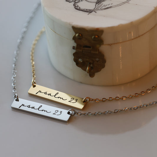 Psalm 23 Bar Necklace (Princess Size)