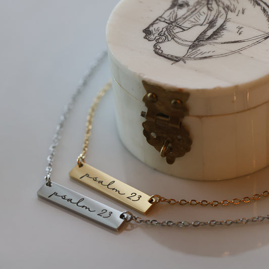 Psalm 23 Bar Necklace (Princess Size)