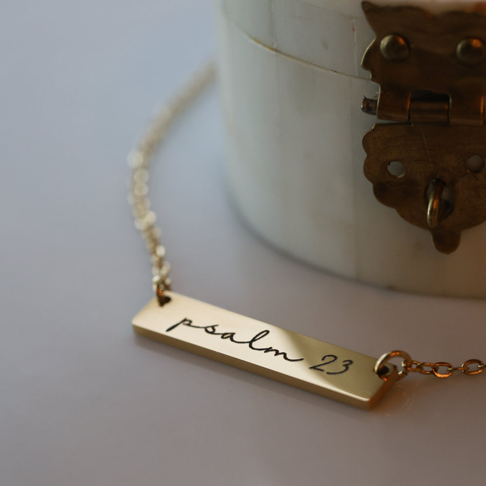 Psalm 23 Bar Necklace (Princess Size)