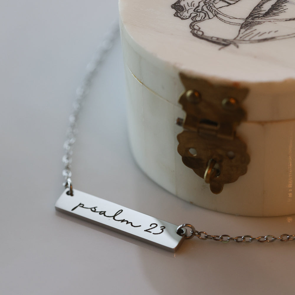 Psalm 23 Bar Necklace (Princess Size)
