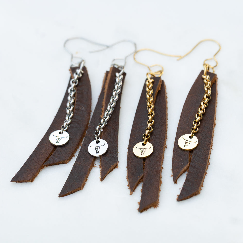 Leather Icon Earrings
