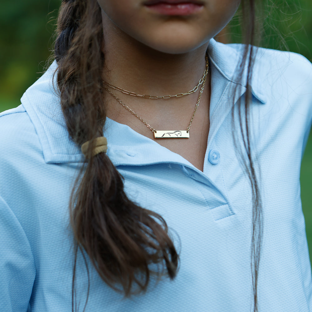Sonora Horse Bar Necklace (Princess Size)