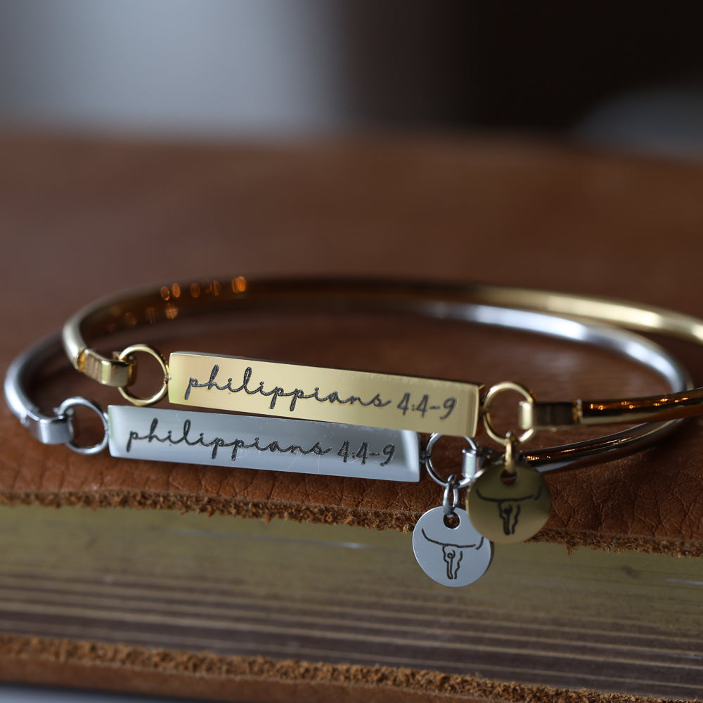 Philippians 4:4-9 Bar Bracelet
