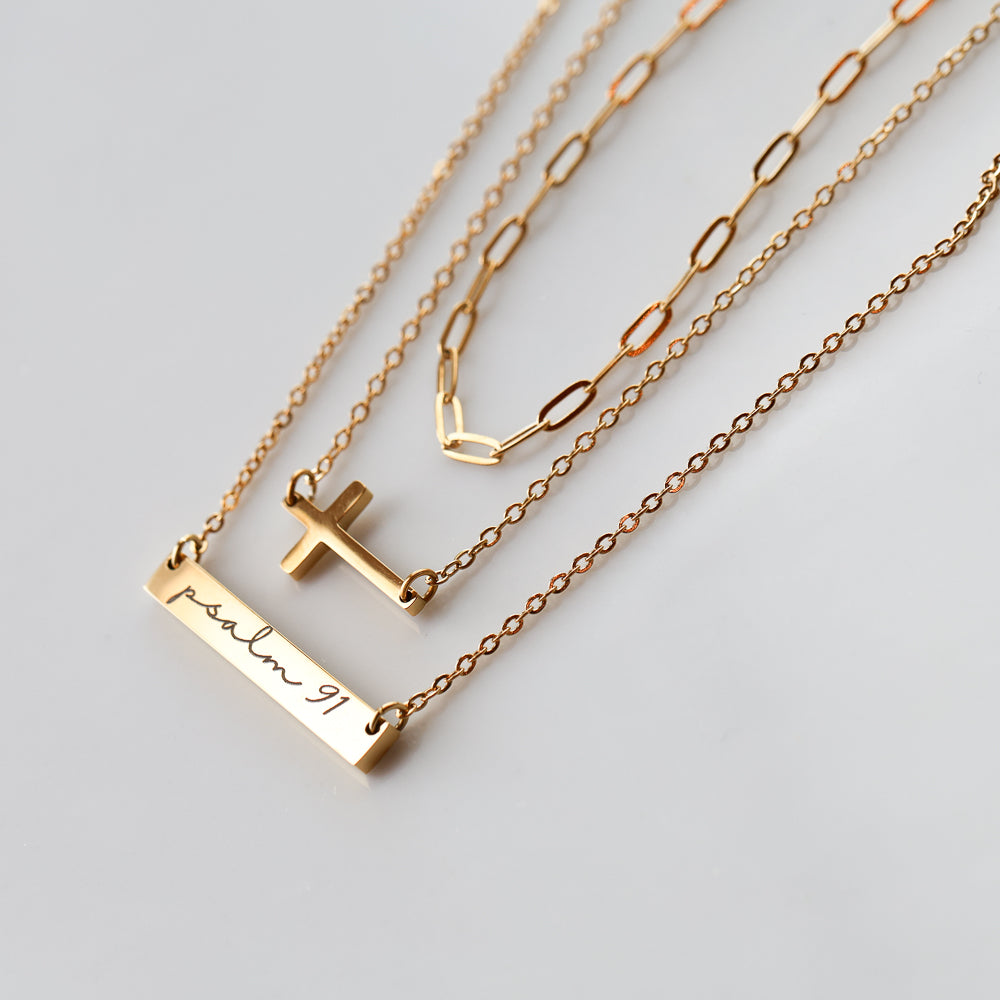Psalm 91 Bar Necklace