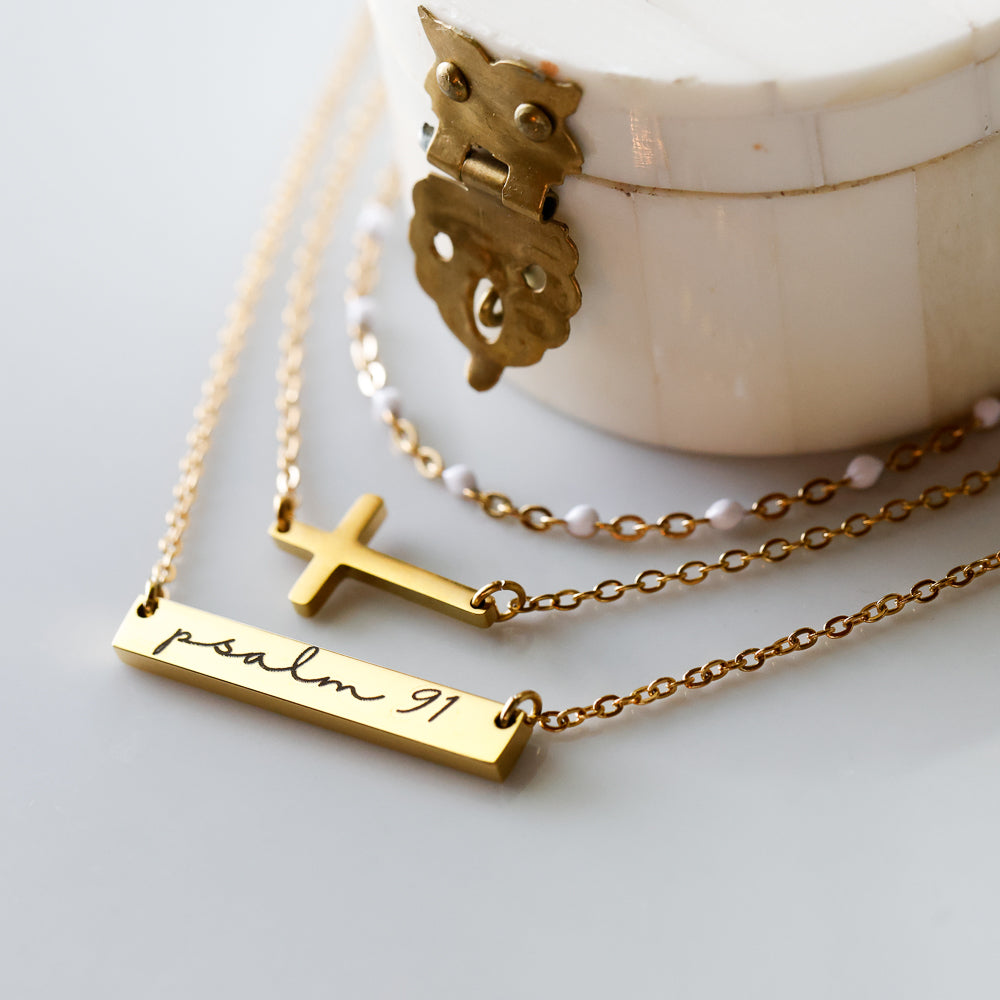 Psalm 91 Bar Necklace