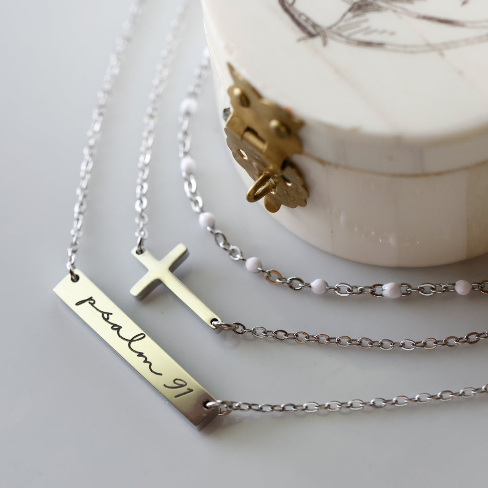 Psalm 91 Bar Necklace