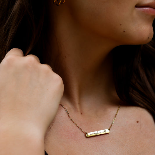 Psalm 91 Bar Necklace