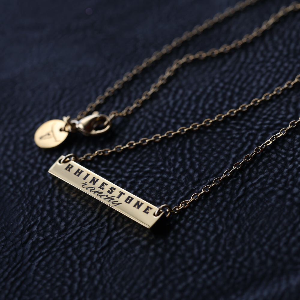 Rhinestone Ranchy Bar Necklace