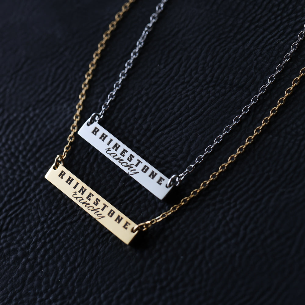 Rhinestone Ranchy Bar Necklace