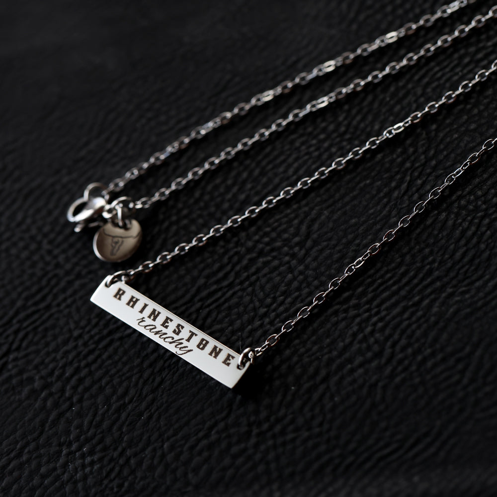Rhinestone Ranchy Bar Necklace