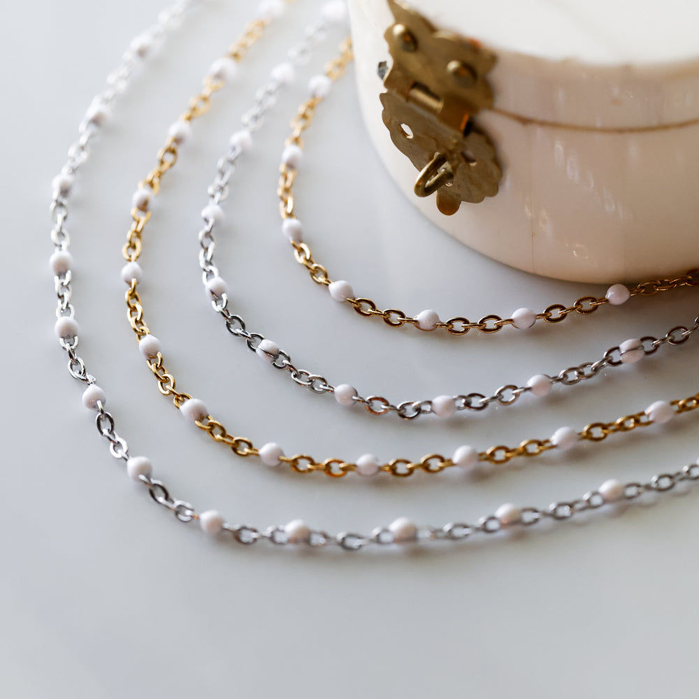 Pearl Snap Chain Necklace