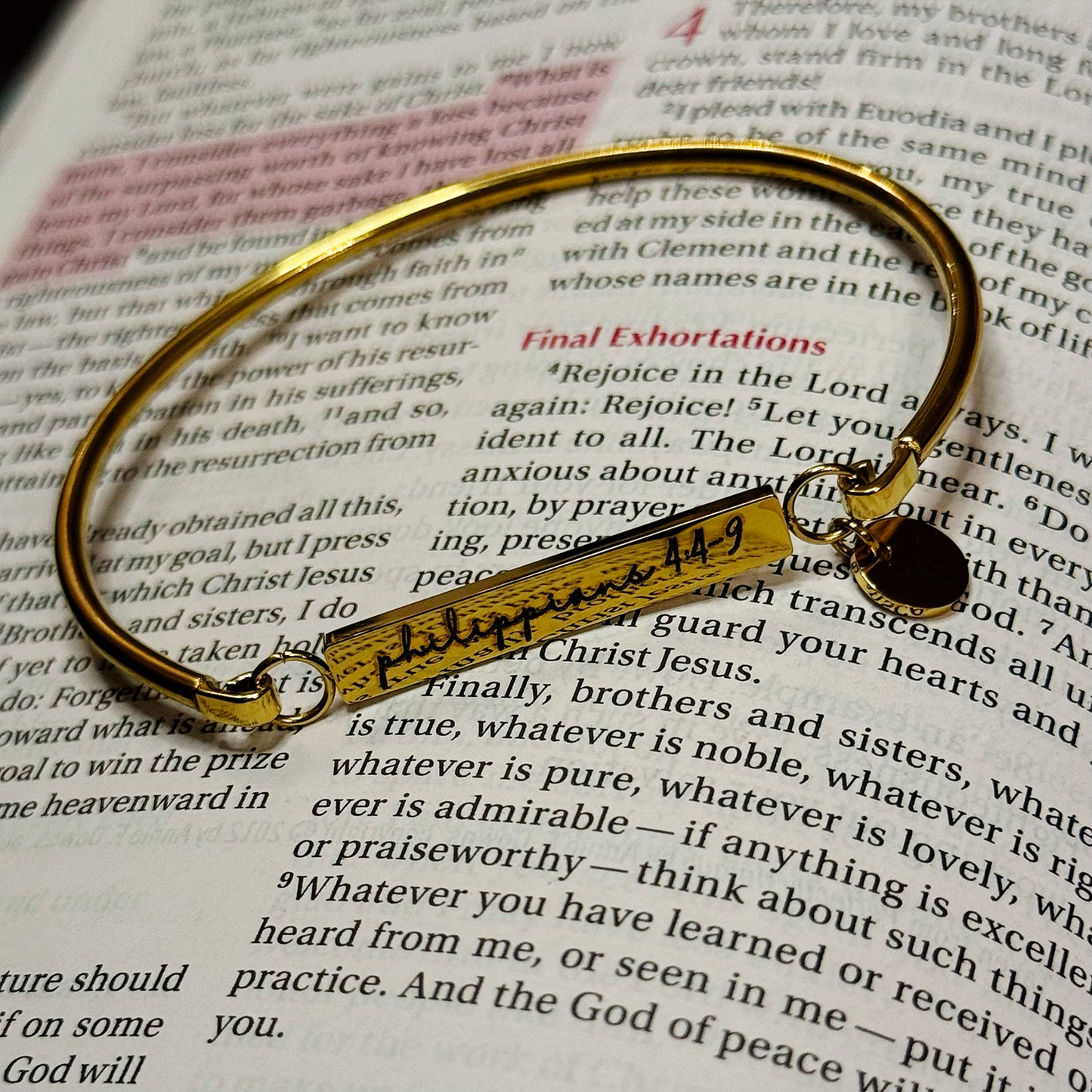 Philippians 4:4-9 Bar Bracelet
