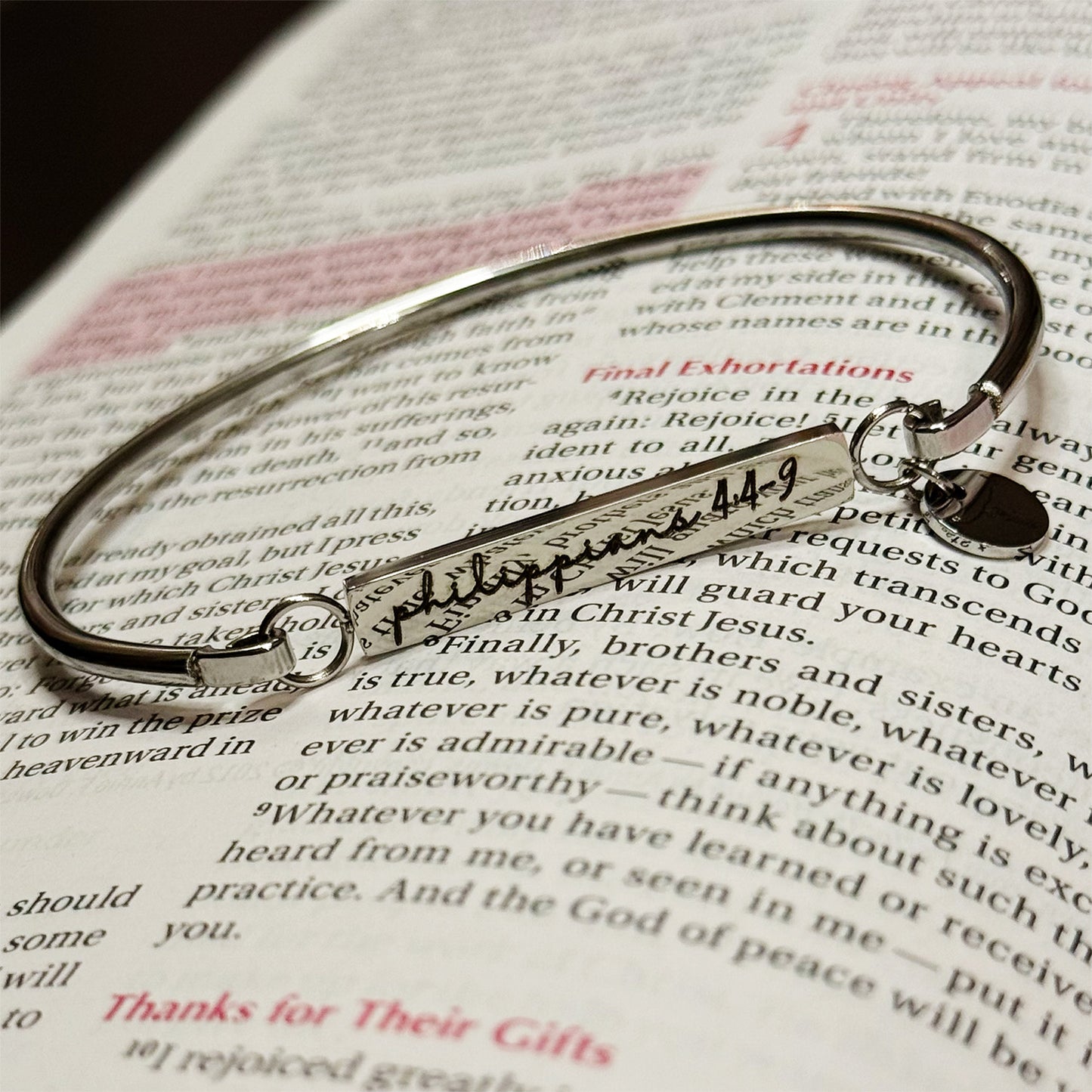 Philippians 4:4-9 Bar Bracelet